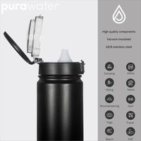 Pura Water - Water Filtering Bottle - Max - Stainless Steel - 680ml